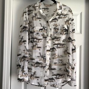 Banana Republic Safari Blouse Size Medium Like New